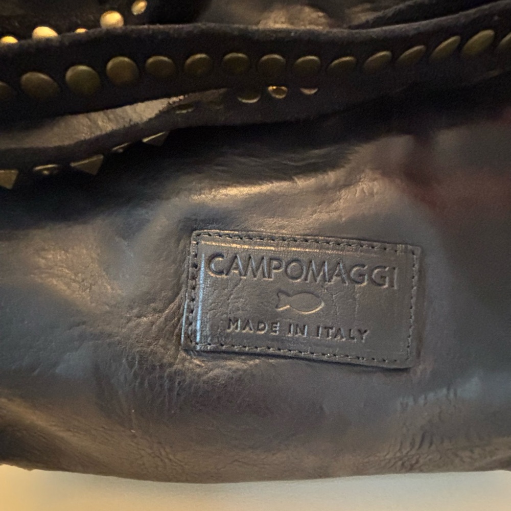 Campomaggi Black Leather Tote Bag with Studs - New with Tags - Picture 4 of 9